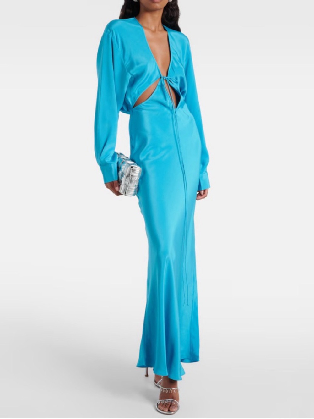 Christopher Esber TRIQUETRA FRONT TIE SHIRT Dress Lagoon size 12 NWT